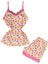 7100-8 Kadın Askılı Desenli Şortlu Pijama Takımı - Konforlu Ev Iç Giyimi 2