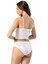 6437 Kadın Askılı Pedli Toparlayacı Etkili Crop Top Büstiyer Beyaz 2