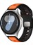 Amazfit Stratos 3 Uyumlu Kordon Kayış Silikon 22/135KRD Turuncu Siyah 2