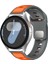Amazfit Cheetah (Round) 22MM Uyumlu Kordon Kayış Silikon 22/135KRD Turuncu Gri 2