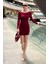 Bordo Madonna Yaka Mini Elbise MG2041 3