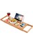 Küvet Tepsisi Bambu Küvet Standı Tutucu Ayarlanabilir Banyo Tepsisi Uzatılabilir Lüks Kitaplık, Cihaz Tablet, Kindle, Ipad, Akıllı Telefon Tepsisi Evde Spa Deneyimi Için, Sarı 1