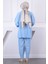 Bebe Mavi Kapşonlu Cepli Tunik Pantolonlu Takım 3