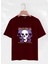Unisex Oversize Bisiklet Yaka Hysterigal Baskılı Basic T-Shirt - Bordo 1