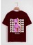 Unisex Oversize Bisiklet Yaka Freedom Baskılı Basic T-Shirt - Bordo 1