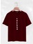 Unisex Oversize Bisiklet Yaka Freedom Baskılı Basic T-Shirt - Bordo 2
