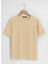 Unisex Oversize Bisiklet Yaka Rose Love Baskılı Basic T-Shirt - Bej 2