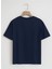 Unisex Oversize Bisiklet Yaka Theree Love Baskılı Basic T-Shirt - Lacivert 2