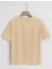 Unisex Oversize Bisiklet Yaka Theree Love Baskılı Basic T-Shirt - Bej 2