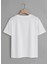 Unisex Oversize Bisiklet Yaka Adventure Baskılı Basic T-Shirt - Beyaz 2