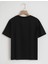 Unisex Oversize Bisiklet Yaka Theree Love Baskılı Basic T-Shirt - Siyah 2