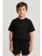 Kabartma Yazı Baskılı Tshirt ve Şortlu Erkek Çocuk Yazlık Takım 3