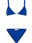 Aksesuarlı Saks Mavi Üçgen Bikini Takım 1