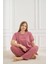 Kadın Kiraz Desenli Pembe Kısa Kollu Esnek Yumuşak Dokulu Milan Kumaş Yazlık Büyük Beden Pijama Takımı 1