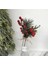Yılbaşı Noel Yapay Çiçek Kırmızı Toplu Karlı Kozalaklı Çamlı 75X25X10CM Christmas Kış 1 Adet 4