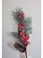 Yılbaşı Noel Yapay Çiçek Kırmızı Toplu Karlı Çamlı 57X11X10CM Christmas Kış Yeni Yıl 1 Adet 3