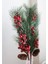 Yılbaşı Noel Yapay Çiçek Kırmızı Toplu Karlı Çamlı 57X11X10CM Christmas Kış Yeni Yıl 1 Adet 5