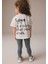 Disney Bambi Desenli Pamuklu Sırt Yazı Detaylı Kız Çocuk T-Shirt ve Tayt Takım 5-6 Yaş 2