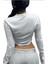 Gorglıtter Kadın 3 Parça Yarım Fermuarlı Tişört Seti Yaka Uzun Kollu Slim Fit 3
