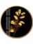 Gold Yapraklar Yuvarlak Cam Tablo 2