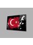 Marsilyan- Atatürk Bayrak Atatürk Silüetli Gölgeli Siyah Fonlu Cam Tablo 1