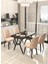 Pia 70x110 cm Siyah Mutfak Masası, Masa Sandalye Takımı, Masa Takımı, 4 Cappucino Sandalye 1