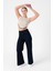 Kolsuz Triko Crop Bluz - Bej 3