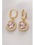 Pirinç Gold Renk Pembe Zirkon Taşlı Yıldız Detay Ay Küpe - TJ-BKP8965 1