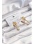 316L Çelik Altın Renk Geometrik Yonca Model Küpe - TJ-BKP9495 1