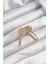 316L Çelik Altın Renk Geometrik Yonca Model Küpe - TJ-BKP9495 2