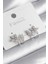 Pirinç Gümüş Renk Zirkon Taşlı Çiçek Model Kadın Küpe - TJ-BKP9740 1