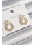 Pirinç Gold Renk Zirkon Taşlı Halka Model Çiçek Figür Kadın Küpe - TJ-BKP9762 1
