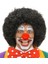 Siyah Renk Kıvırcık Afro Bonus Peruk Saç ve Kırmızı Sünger Burun Seti (4887) 1