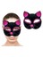 Siyah Renk Fuşya Simli Süet Kaplama Kedi Maskesi 18X14 cm (4887) 2
