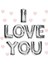I Love You Folyo Balon Gümüş Renk 35 cm 1