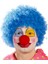 Mavi Renk Kıvırcık Afro Bonus Peruk Takma Saç ve Kırmızı Burun Seti (4887) 1