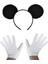 Siyah Mickey Mouse Tacı ve Beyaz Eldiven Seti (4887) 1