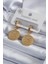 316L Çelik Gold Renk Pentagram Işleme Model Kadın Küpe - TJ-BKP7975 1