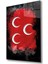 Üç Hilal Siyah Kırmızı Fonlu Cam Tablo 1