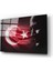 Türk Bayrağı ve Atatürk Silüet 2 Cam Tablo 1