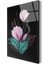 Pembe Çiçekler Cam Tablo 2 50 x 70 cm 4