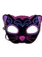 Siyah Kadife Kaplama Üzeri Pembe Mavi Sim Işlemeli Kedi Maskesi 20X13 cm (4887) 1