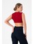 Kolsuz Triko Crop Bluz - Kırmızı 5