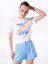 Bisiklet Yaka Baskılı Beyaz Kadın T-Shirt F5SL-TST0470 1