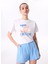 Bisiklet Yaka Baskılı Beyaz Kadın T-Shirt F5SL-TST0470 3