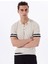 Polo Yaka Regular Fit Jakarlı Bej Erkek Kazak FC5SM-KZK 2567 1