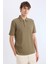 %100 Pamuk Regular Fit Polo Yaka Kısa Kollu Basic Düz Pike Kumaş Tişört C1293AX25SP 1