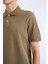 %100 Pamuk Regular Fit Polo Yaka Kısa Kollu Basic Düz Pike Kumaş Tişört C1293AX25SP 5