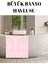 Pembe Büyük Banyo Havlusu - Pamuk - Yumuşak ve Modern - Çizgi Desenli - 90 x 150 cm 2