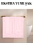 Pembe Büyük Banyo Havlusu - Pamuk - Yumuşak ve Modern - Çizgi Desenli - 90 x 150 cm 3